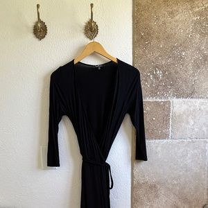 Long Black Wrap Dress